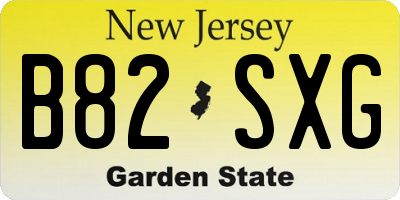 NJ license plate B82SXG