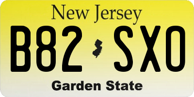 NJ license plate B82SXO