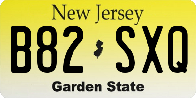 NJ license plate B82SXQ