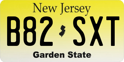 NJ license plate B82SXT