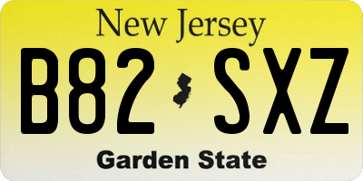 NJ license plate B82SXZ
