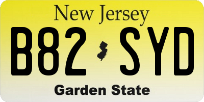NJ license plate B82SYD