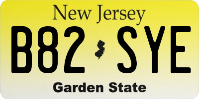 NJ license plate B82SYE
