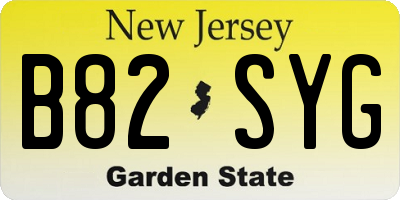 NJ license plate B82SYG