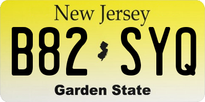 NJ license plate B82SYQ
