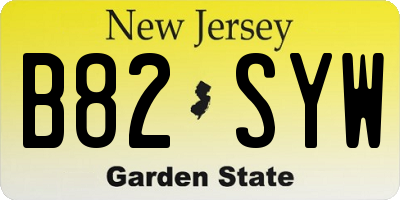 NJ license plate B82SYW