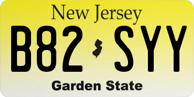 NJ license plate B82SYY