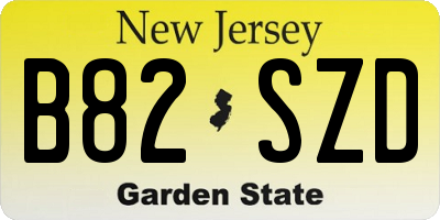 NJ license plate B82SZD