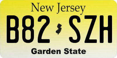 NJ license plate B82SZH