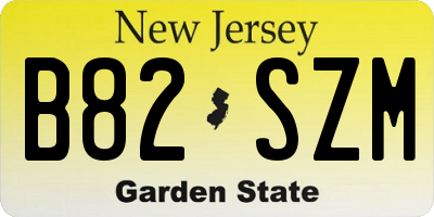 NJ license plate B82SZM