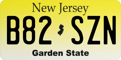 NJ license plate B82SZN
