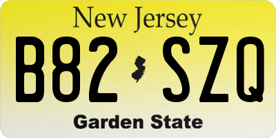 NJ license plate B82SZQ