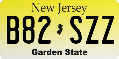NJ license plate B82SZZ