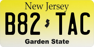 NJ license plate B82TAC