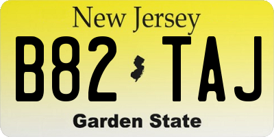 NJ license plate B82TAJ
