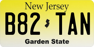 NJ license plate B82TAN