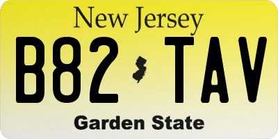 NJ license plate B82TAV