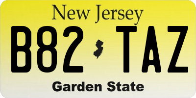 NJ license plate B82TAZ