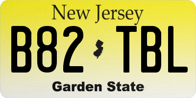 NJ license plate B82TBL