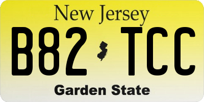 NJ license plate B82TCC