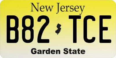 NJ license plate B82TCE