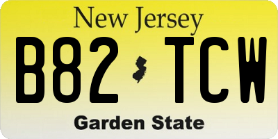 NJ license plate B82TCW