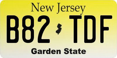 NJ license plate B82TDF