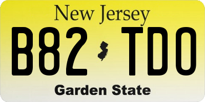 NJ license plate B82TDO