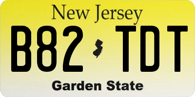 NJ license plate B82TDT