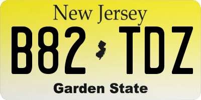 NJ license plate B82TDZ