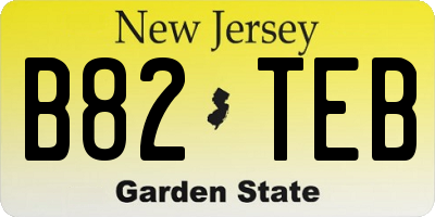 NJ license plate B82TEB