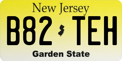 NJ license plate B82TEH