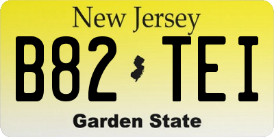 NJ license plate B82TEI