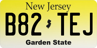NJ license plate B82TEJ