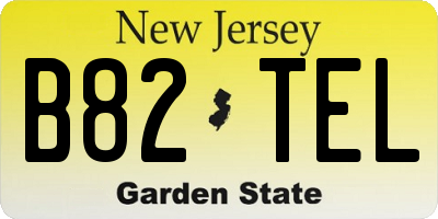 NJ license plate B82TEL