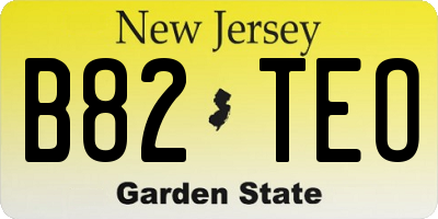 NJ license plate B82TEO