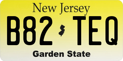 NJ license plate B82TEQ