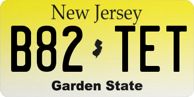 NJ license plate B82TET