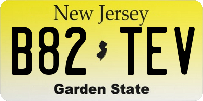 NJ license plate B82TEV