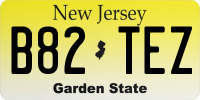 NJ license plate B82TEZ
