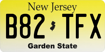 NJ license plate B82TFX