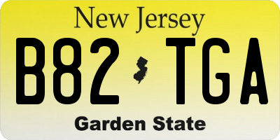 NJ license plate B82TGA
