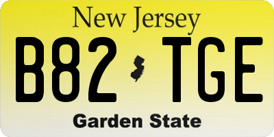 NJ license plate B82TGE
