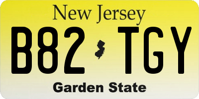 NJ license plate B82TGY