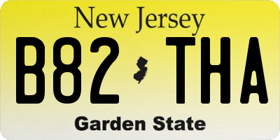 NJ license plate B82THA