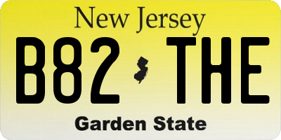NJ license plate B82THE