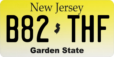 NJ license plate B82THF