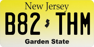 NJ license plate B82THM