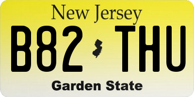 NJ license plate B82THU