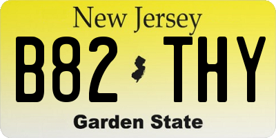 NJ license plate B82THY